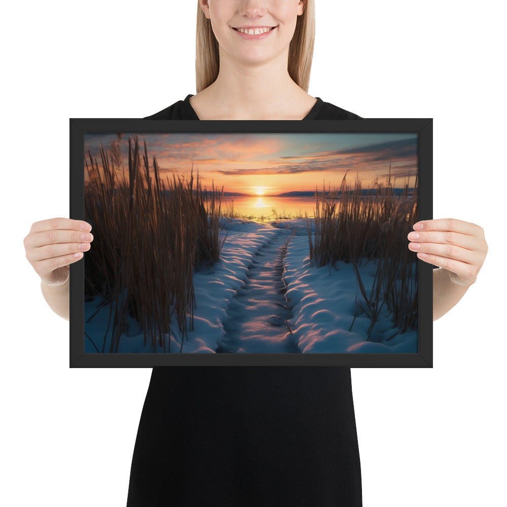 Beach Sunset Framed Poster #1
