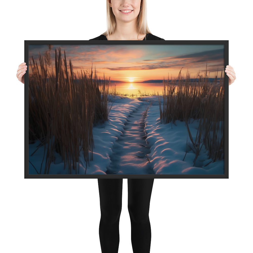 Beach Sunset Framed Poster #1