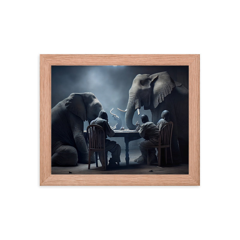 Elephants Playing Poker Framed Poster #2