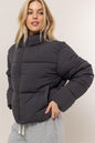 Quilted Back Drawstring Puffer Jacket