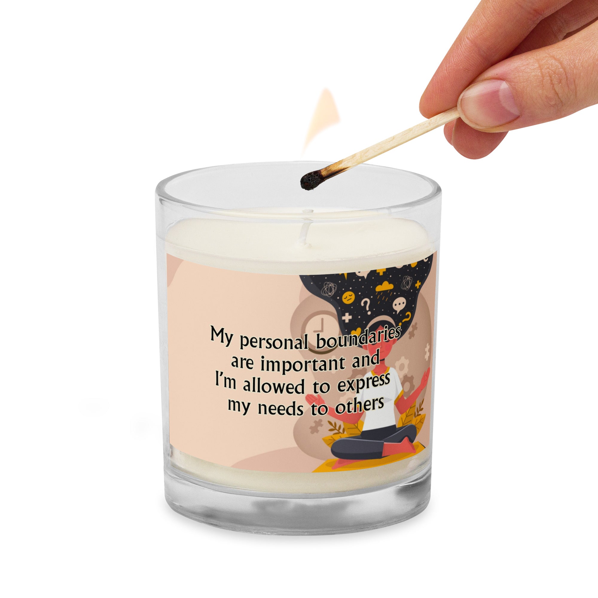 Boundaries Affirmation Glass jar soy wax candle