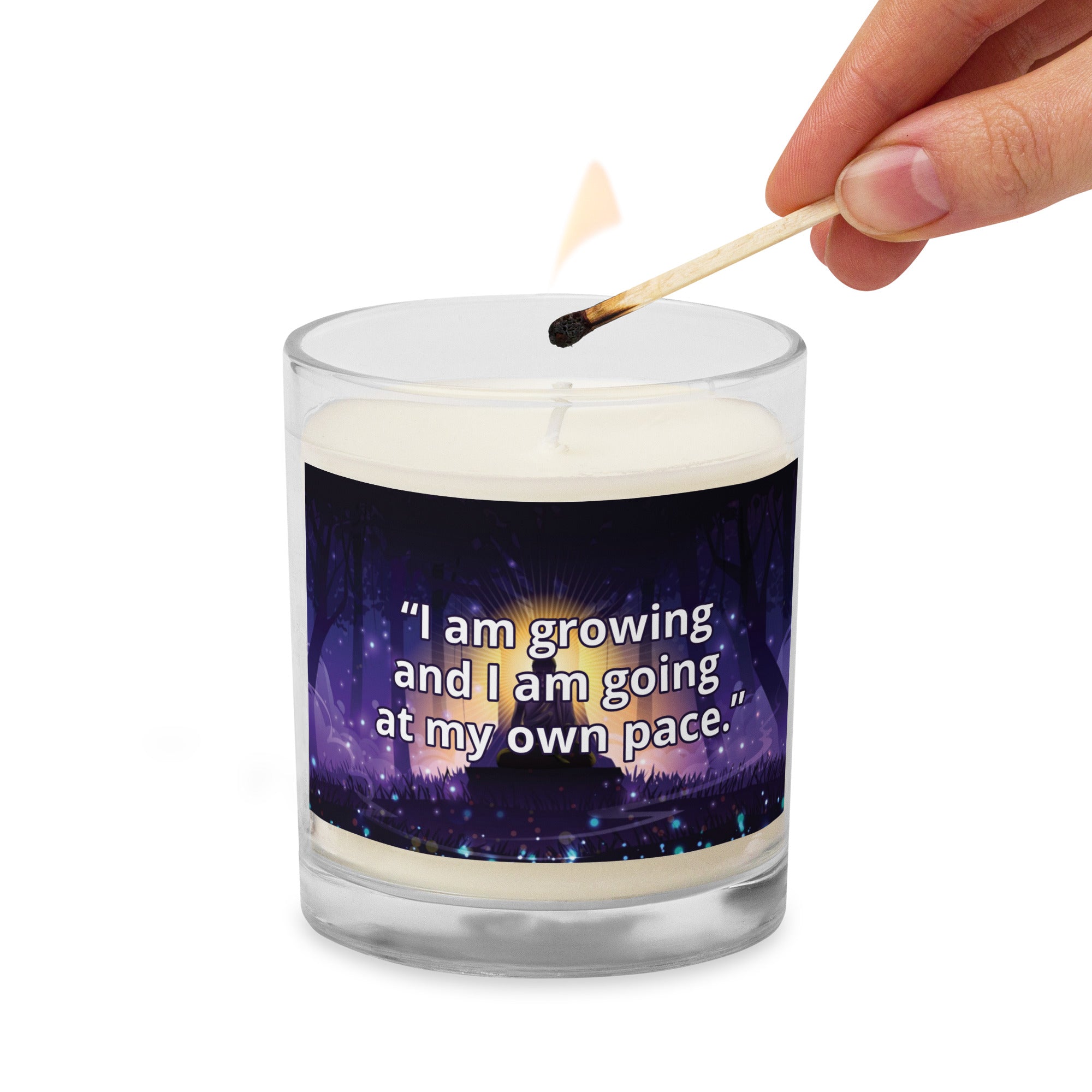 I Am Growing Affirmation Glass jar soy wax candle