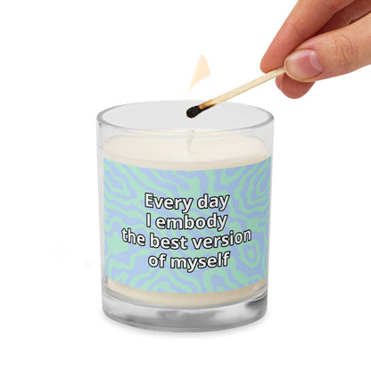 My Best Self Affirmation Glass jar soy wax candle