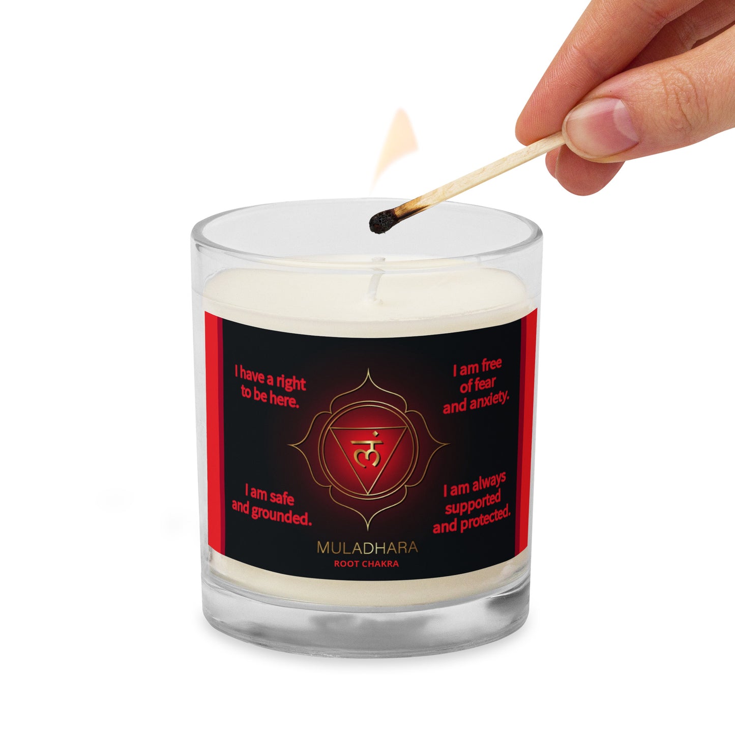 Root Chakra Glass jar soy wax candle