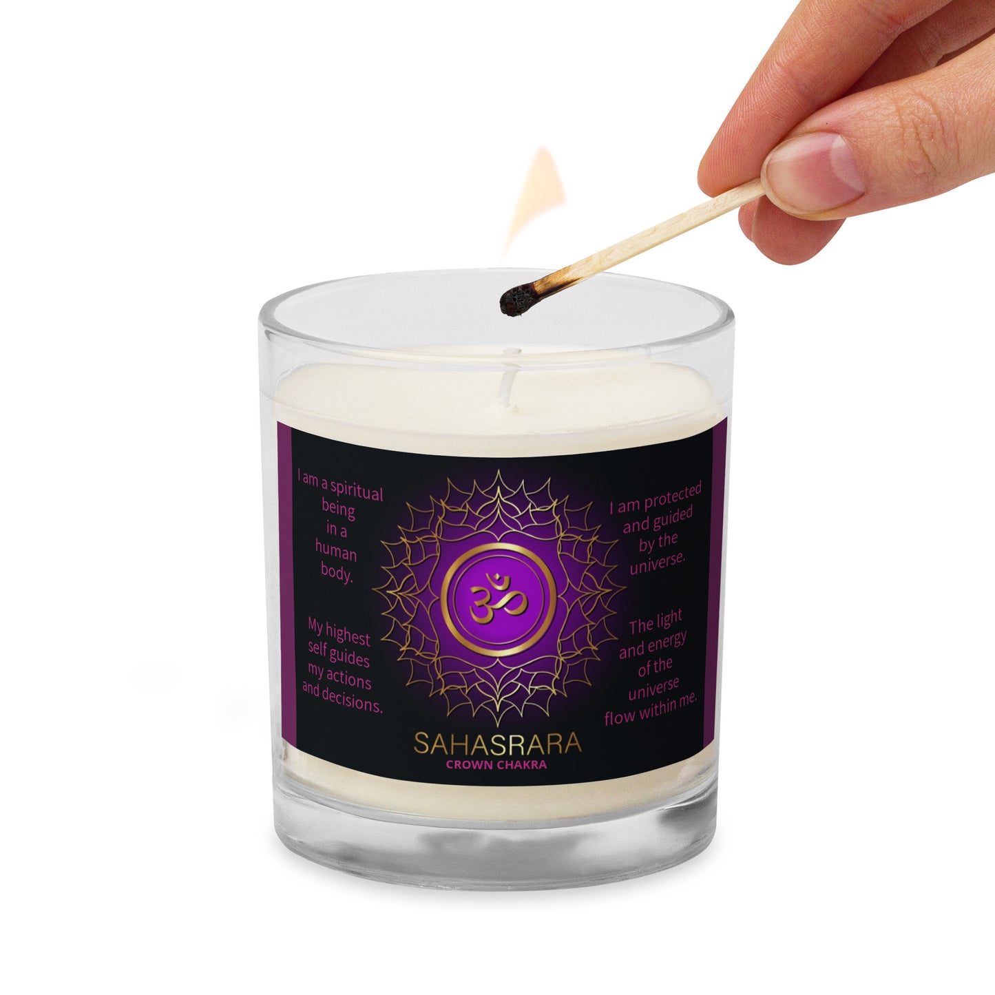 Crown Chakra Glass jar soy wax candle