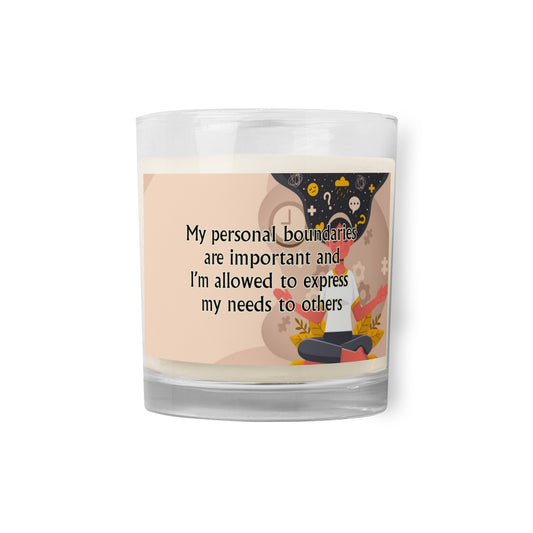 Boundaries Affirmation Glass jar soy wax candle