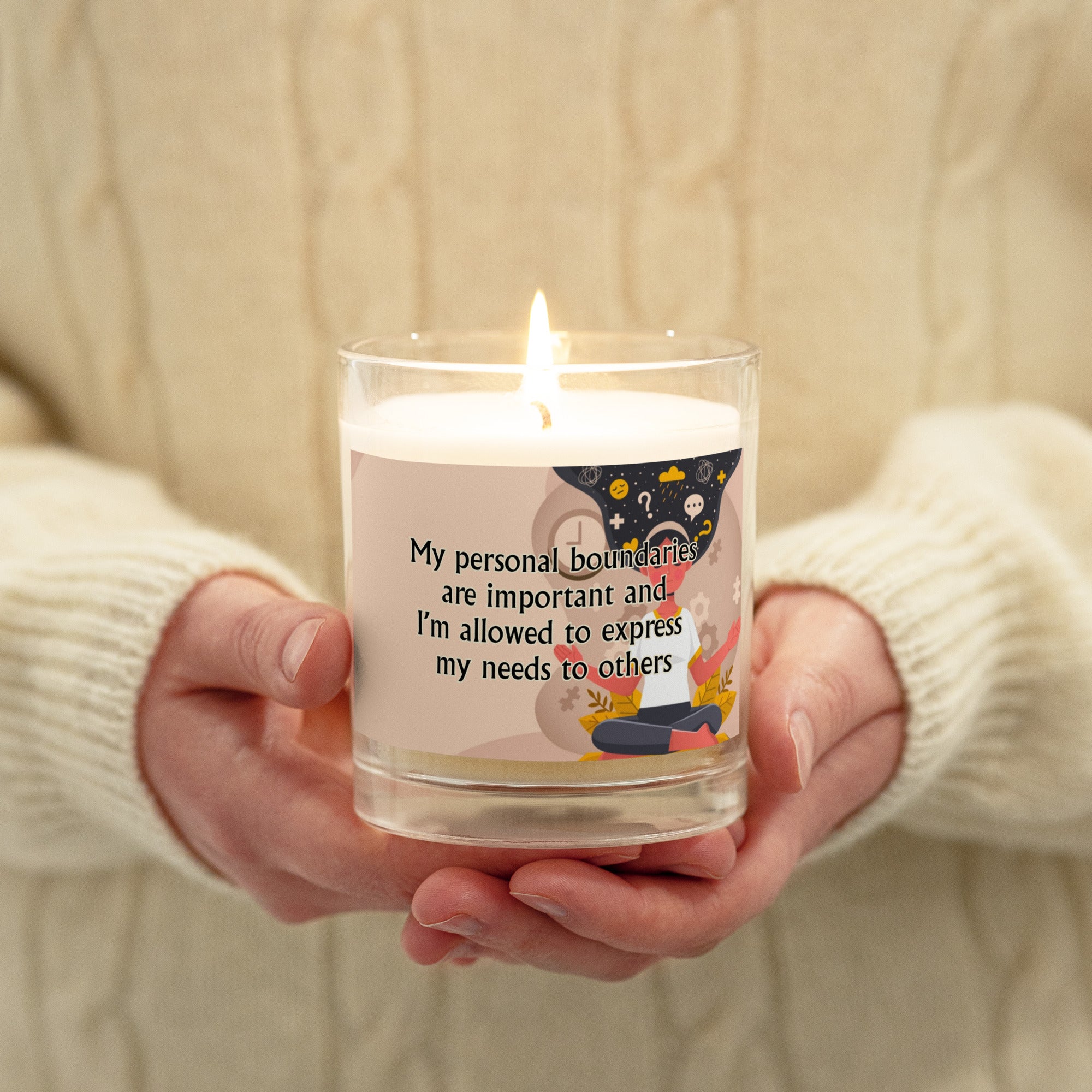 Boundaries Affirmation Glass jar soy wax candle