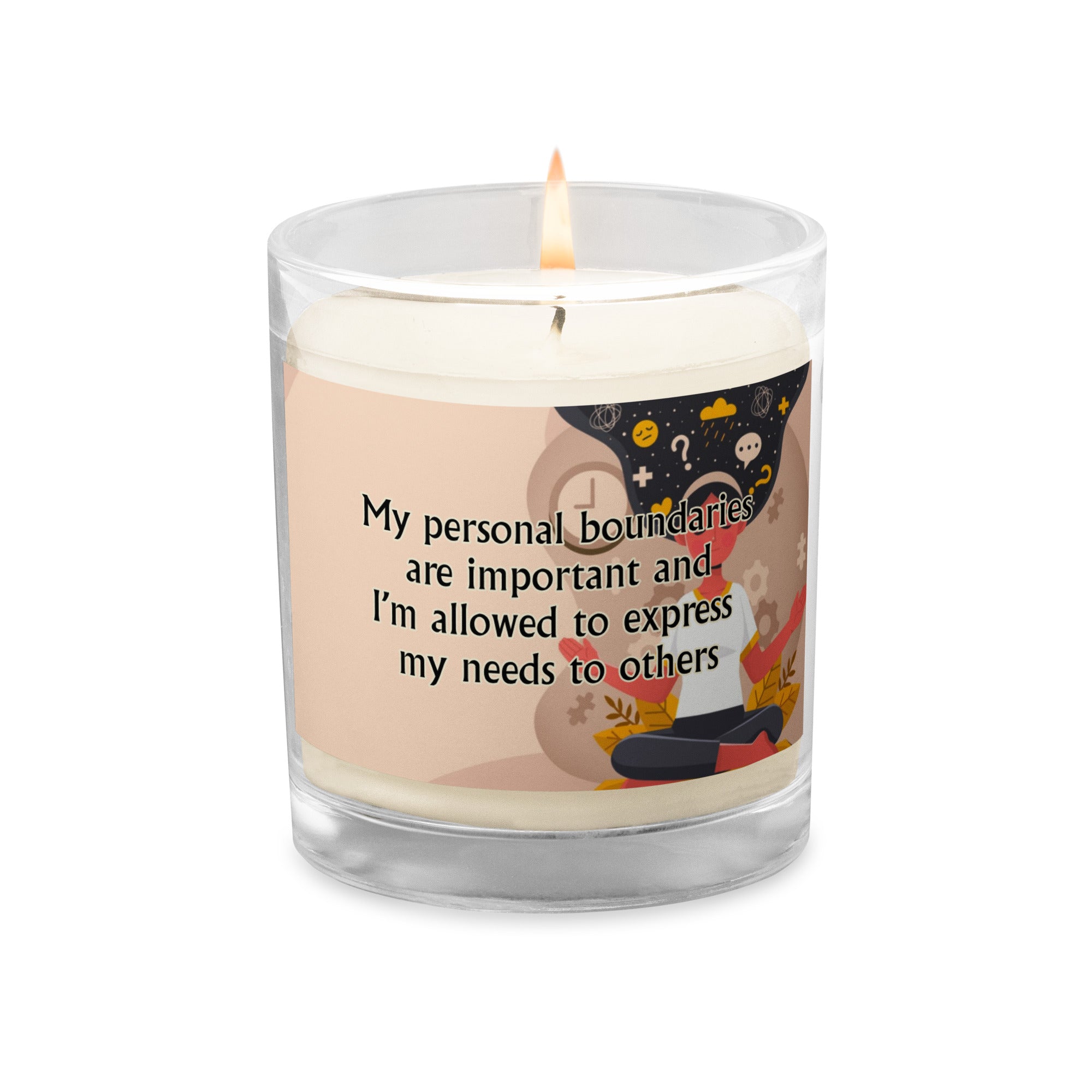 Boundaries Affirmation Glass jar soy wax candle