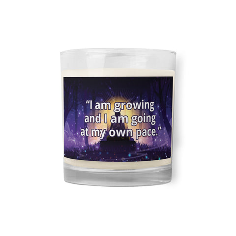 I Am Growing Affirmation Glass jar soy wax candle
