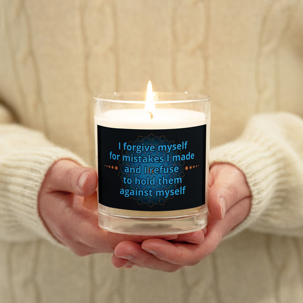 Self-Forgiveness Affirmation Glass jar soy wax candle