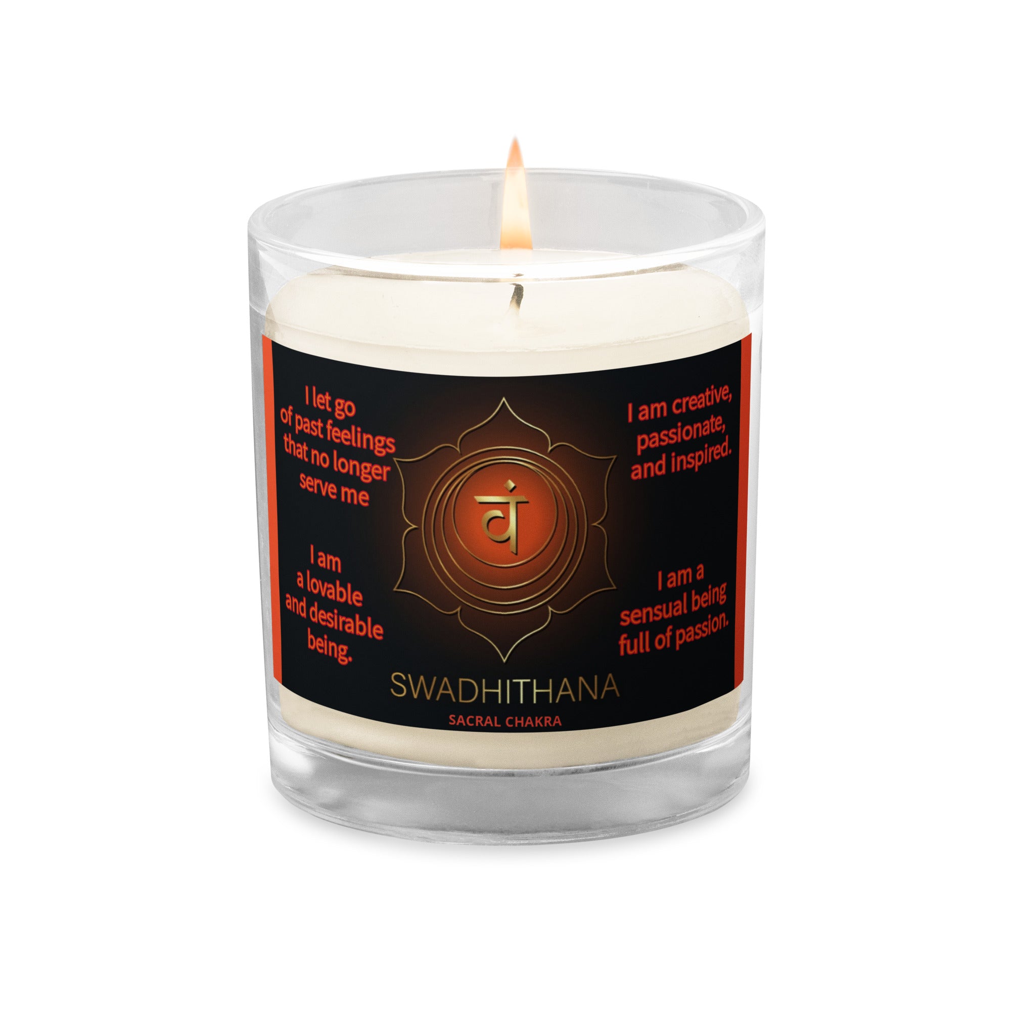 Sacral Chakra Glass jar soy wax candle