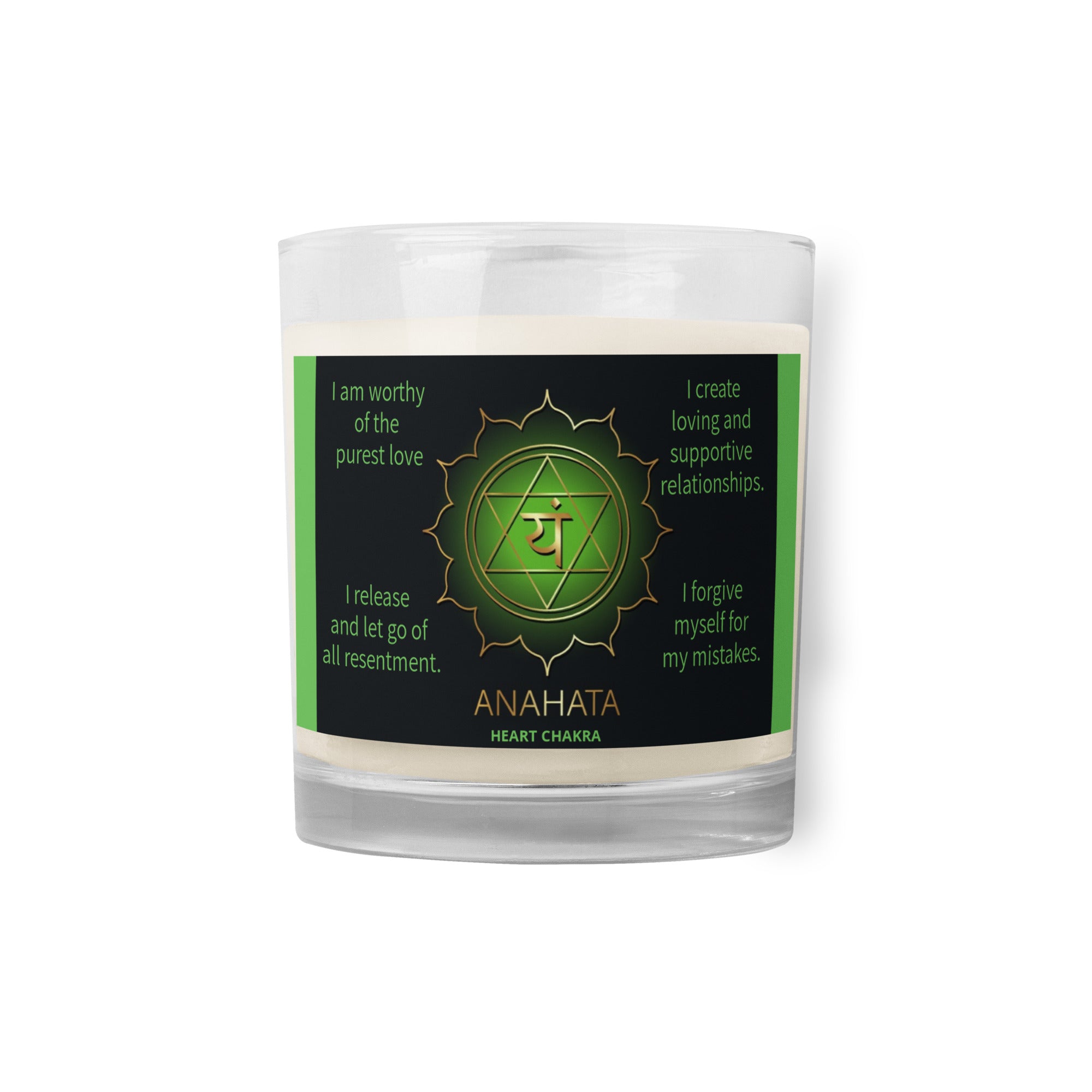Heart Chakra Glass jar soy wax candle
