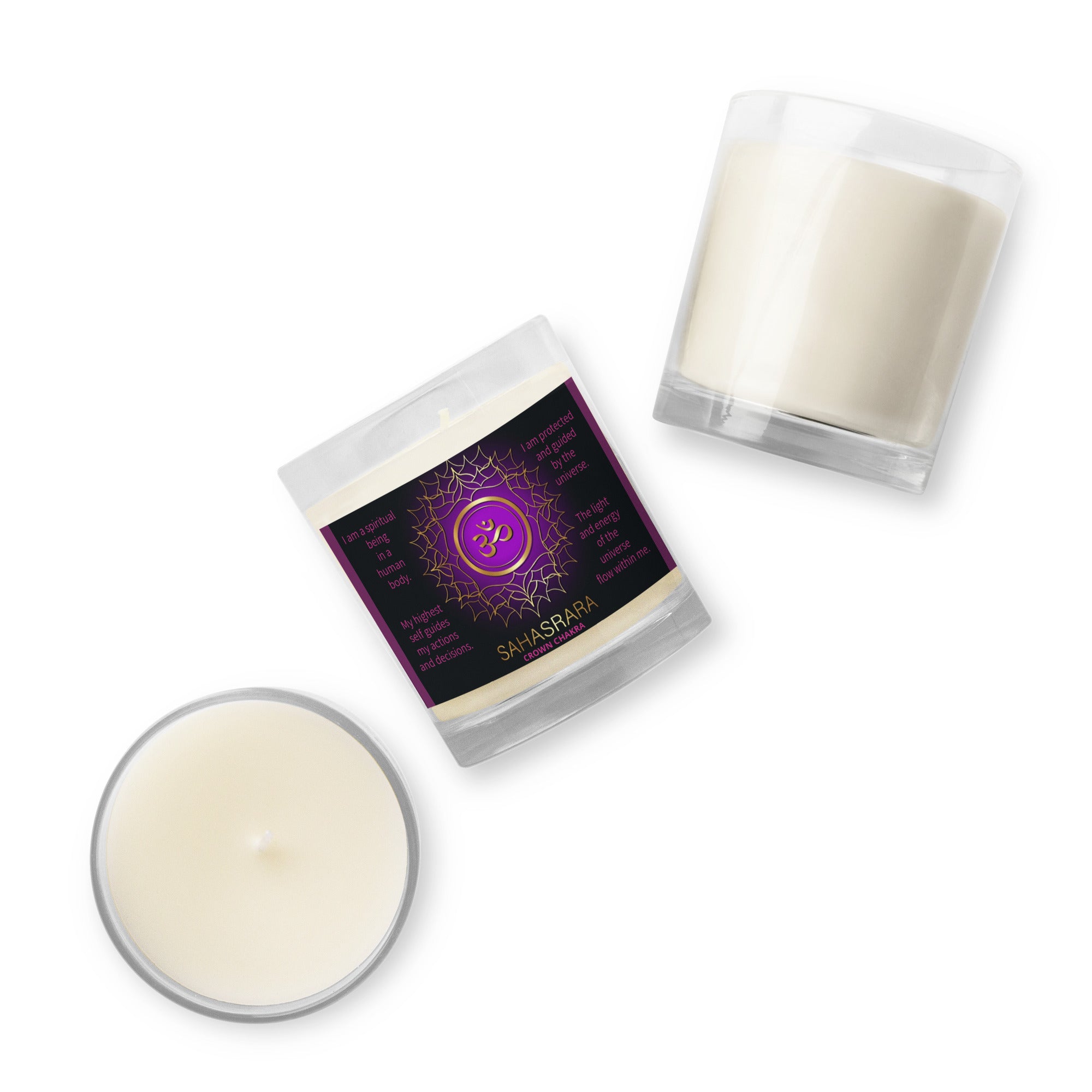 Crown Chakra Glass jar soy wax candle