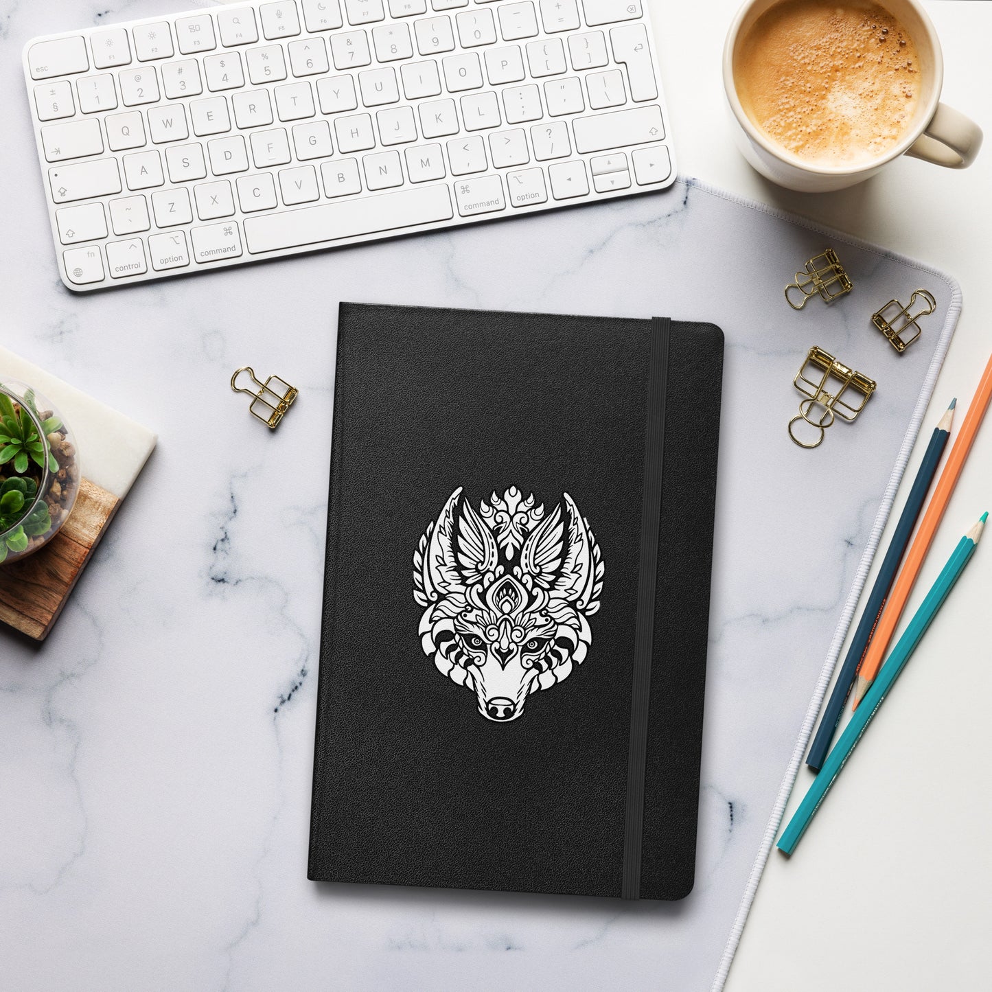 Wolf Print Hardcover bound notebook