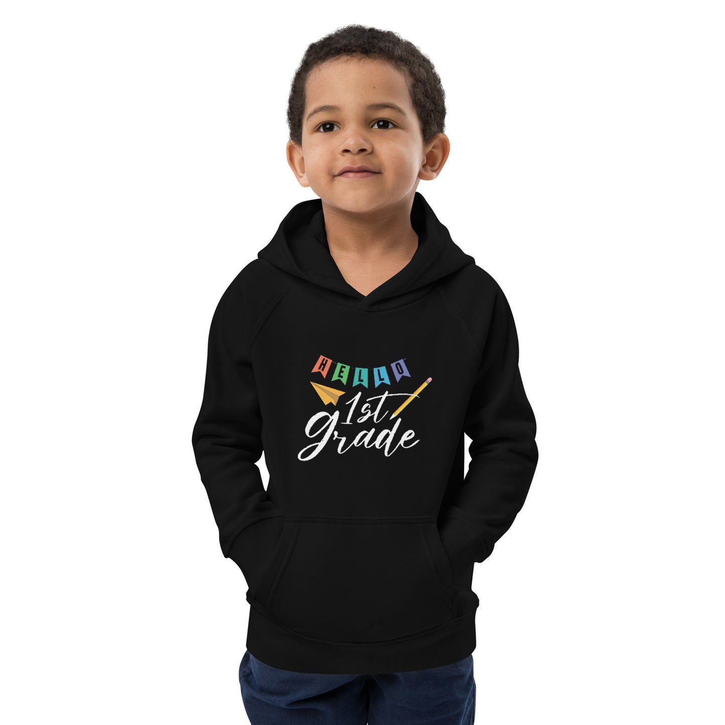 Hello First Grade Kids eco hoodie