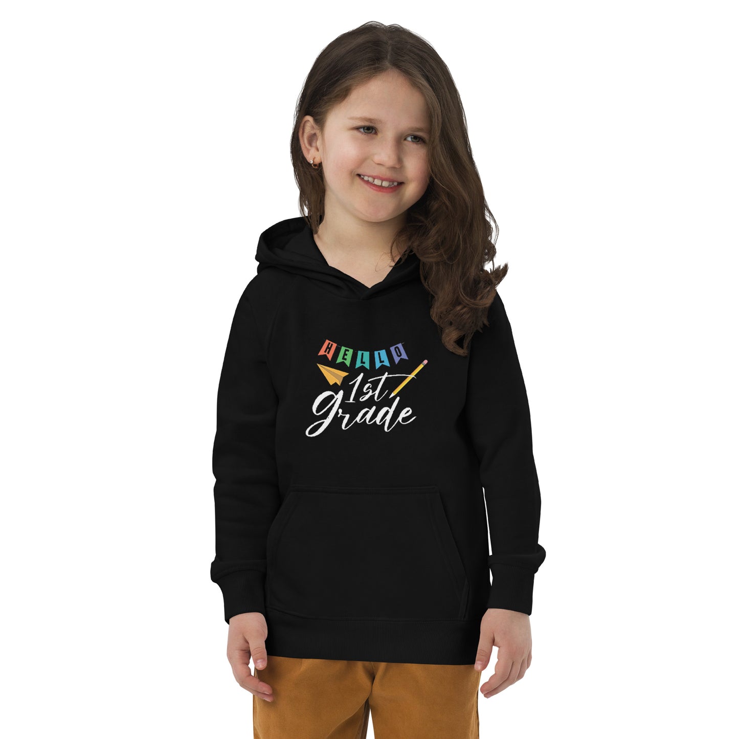 Hello First Grade Kids eco hoodie