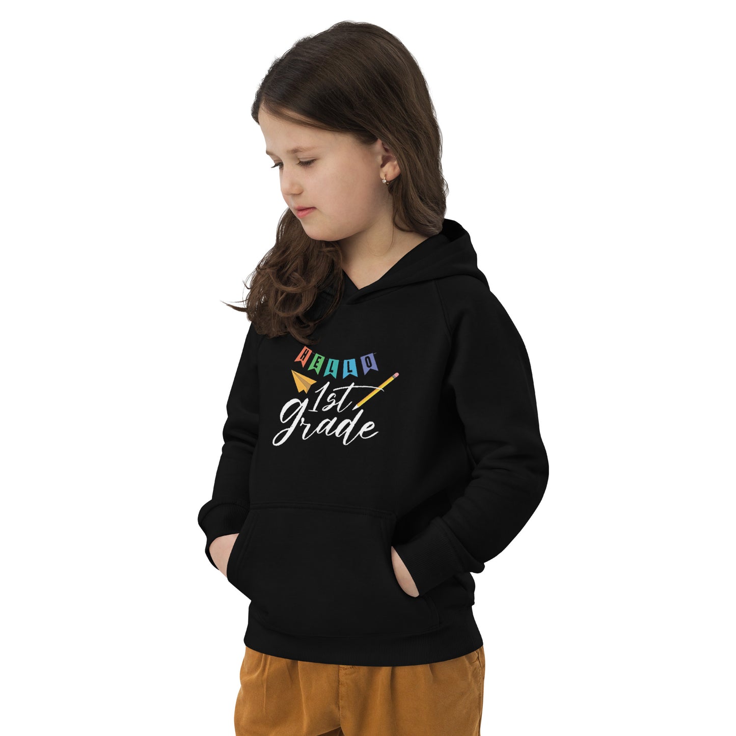 Hello First Grade Kids eco hoodie