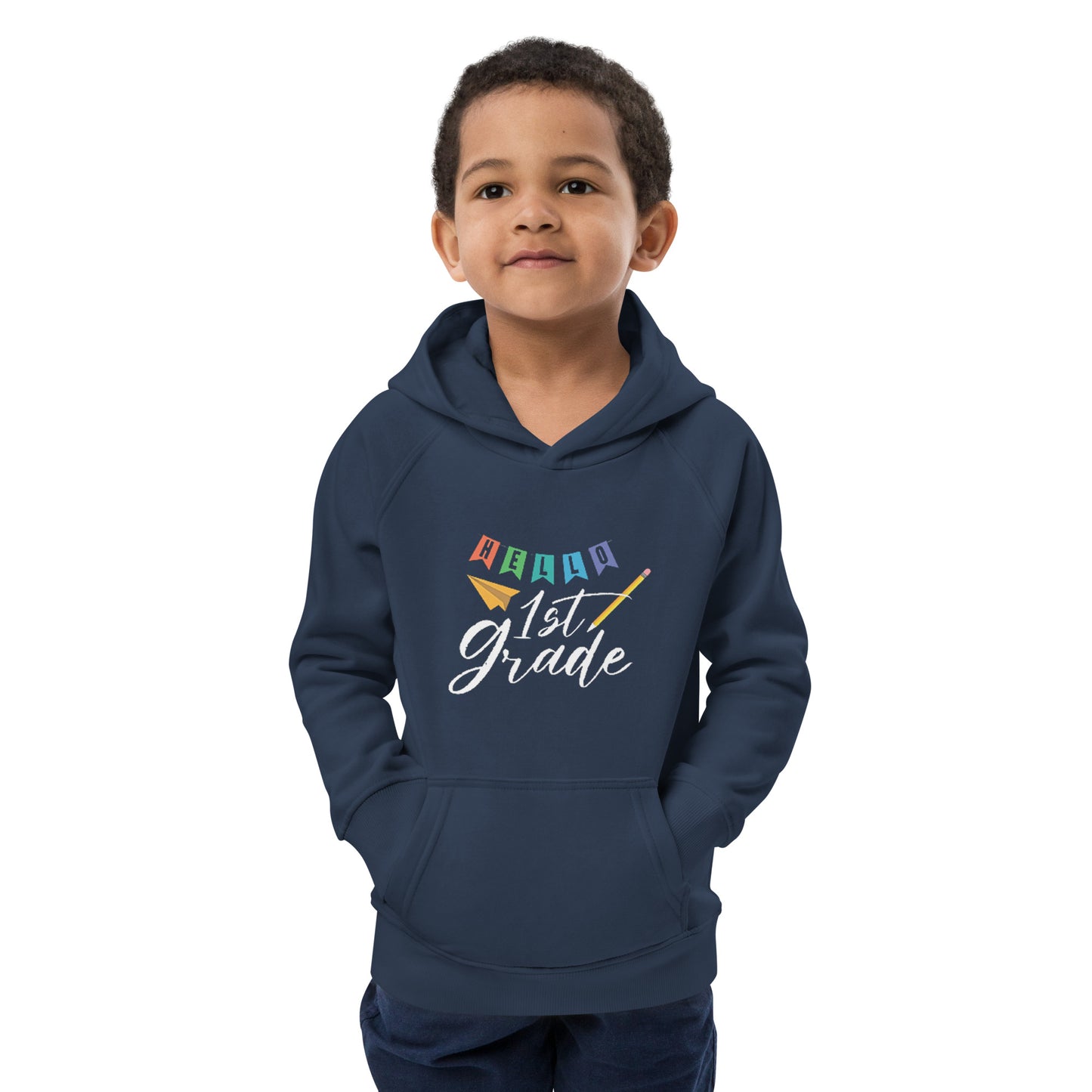 Hello First Grade Kids eco hoodie