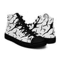 Black and White Cracked Print Men’s high top canvas shoes