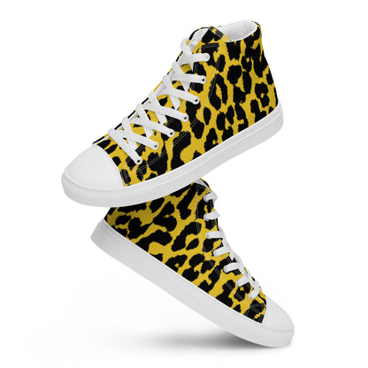 Men's Cheeta Print high top canvas shoes