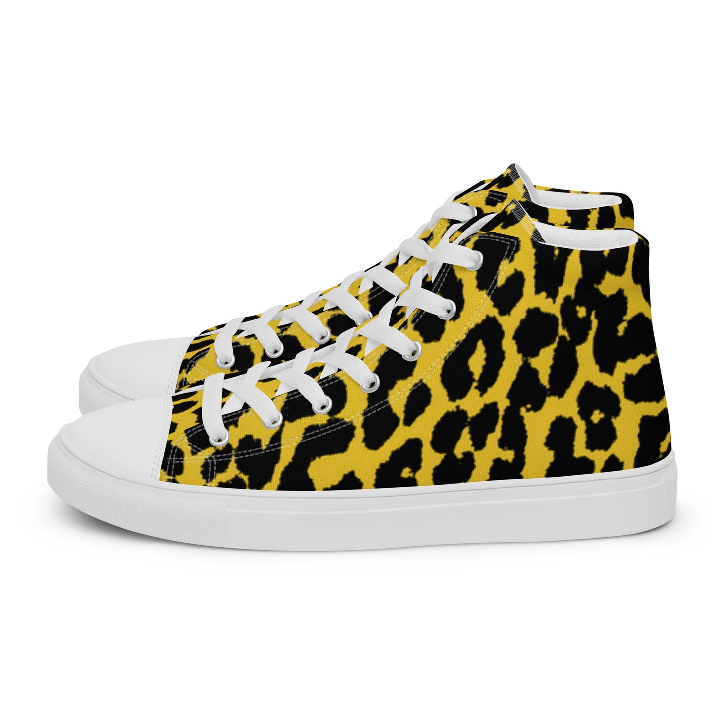 Men's Cheeta Print high top canvas shoes