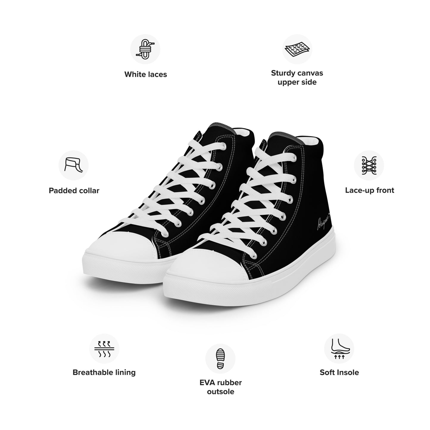 Designer Spirit high top canvas shoes