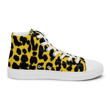 Men's Cheeta Print high top canvas shoes