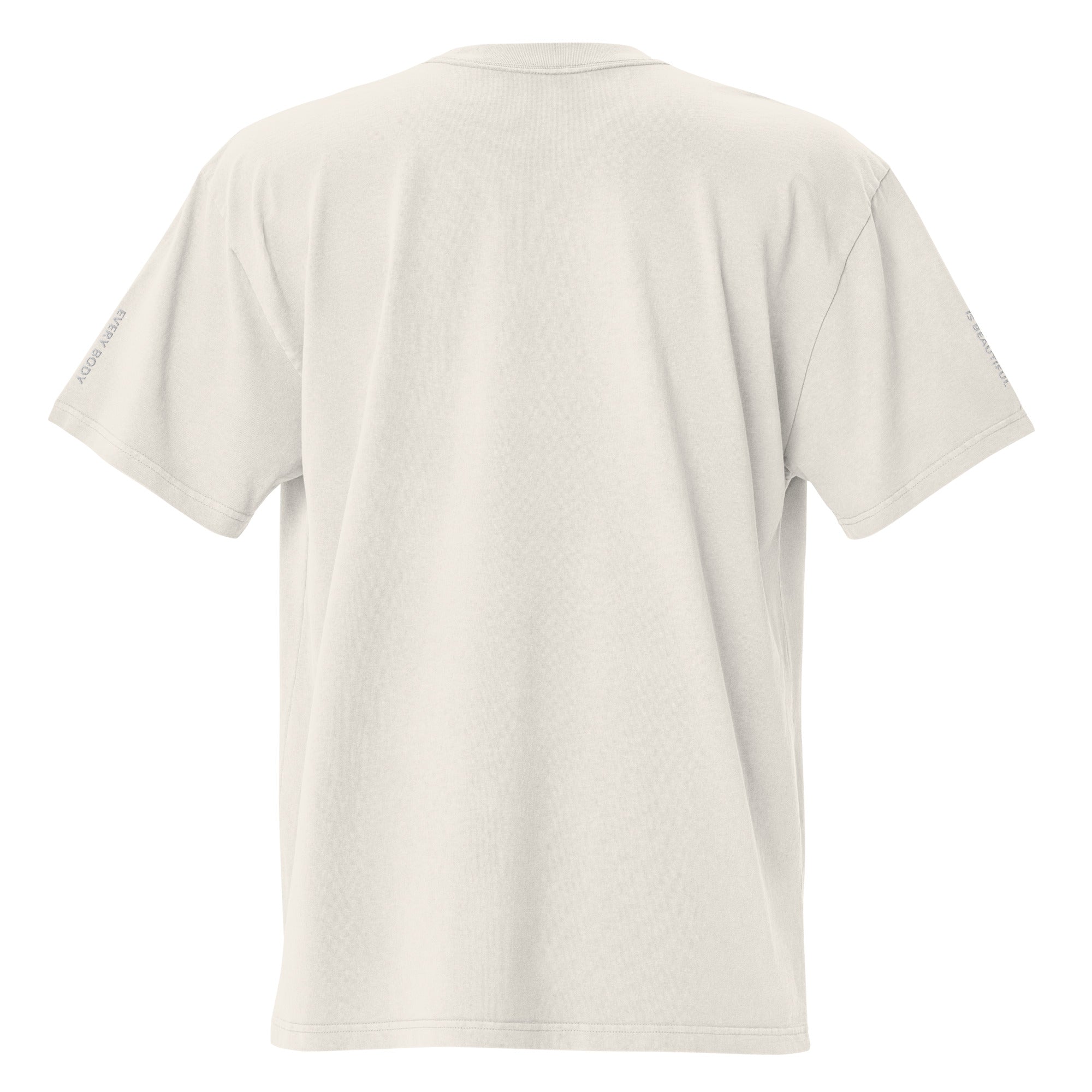 Every Body is Beautiful Oversized faded t-shirt - Faded Bone