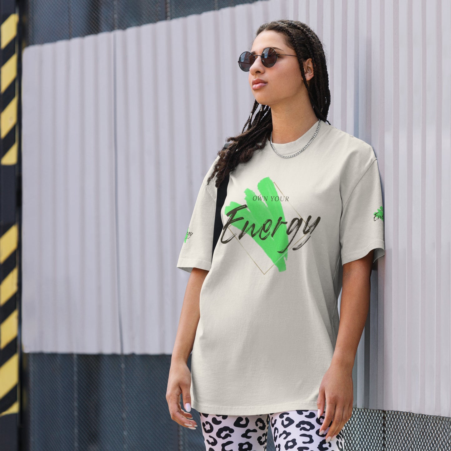 Own Your Energy Oversized faded t-shirt