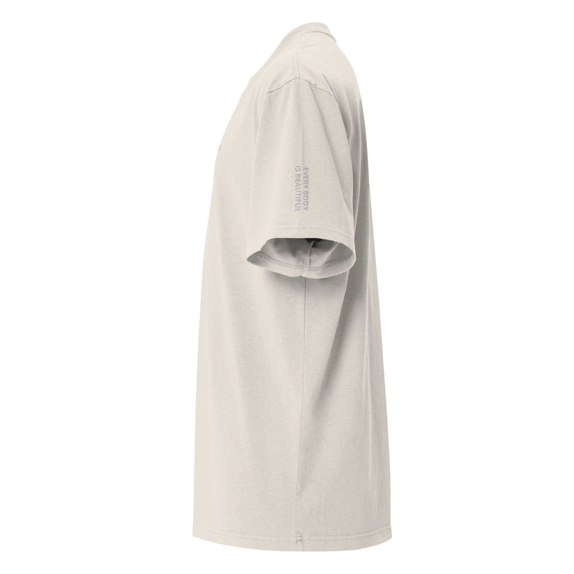 Every Body is Beautiful Oversized faded t-shirt - Faded Bone