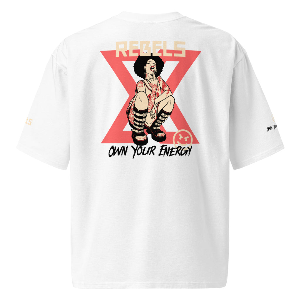 White Rebel Oversized heavyweight t-shirt