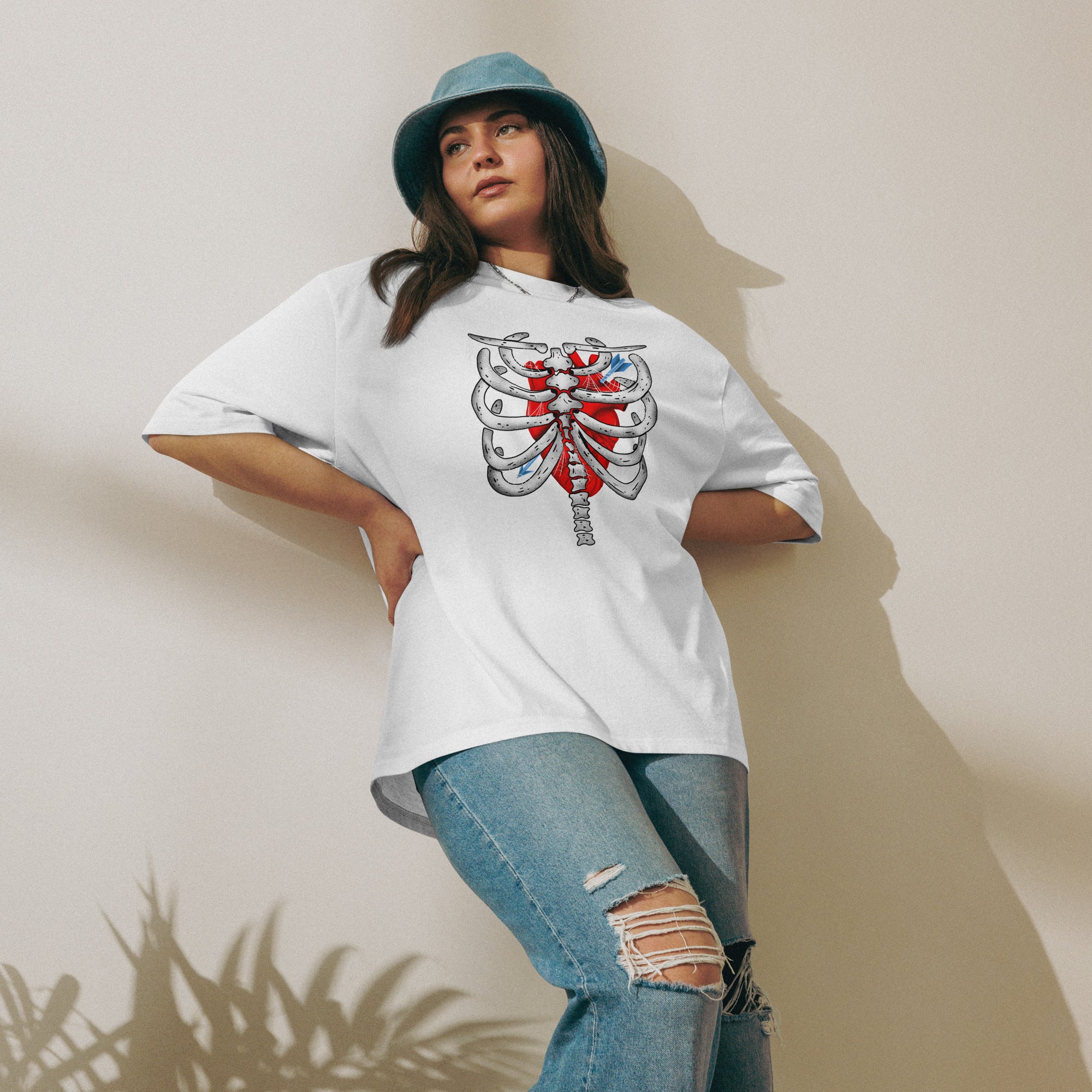 Skeleton Oversized heavyweight t-shirt