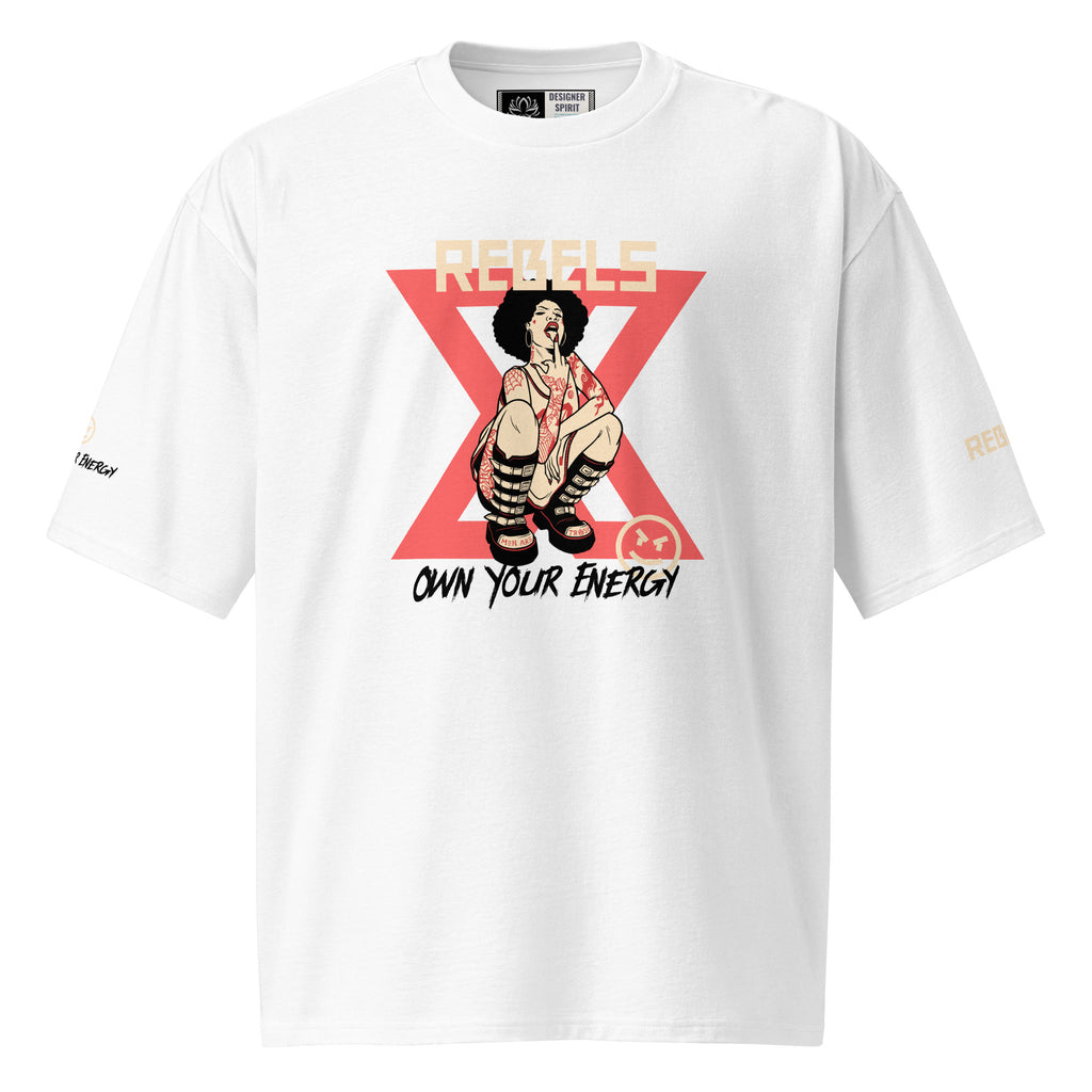 White Rebel Oversized heavyweight t-shirt