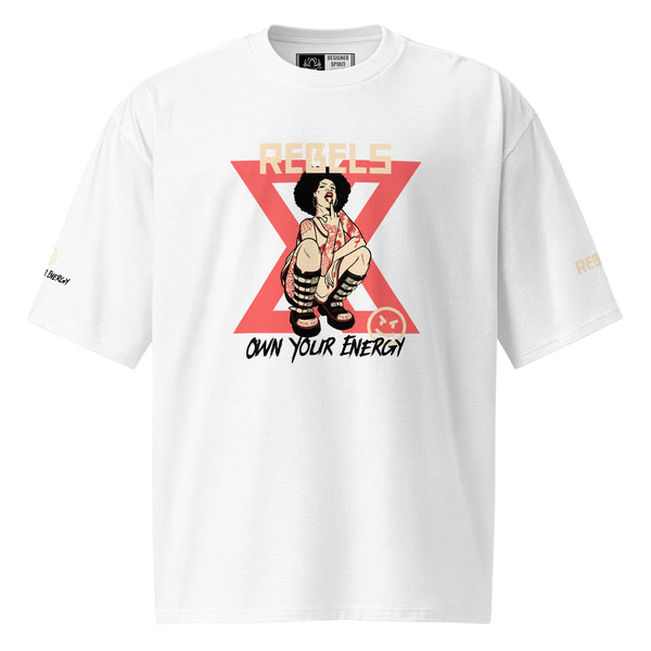 White Rebel Oversized heavyweight t-shirt