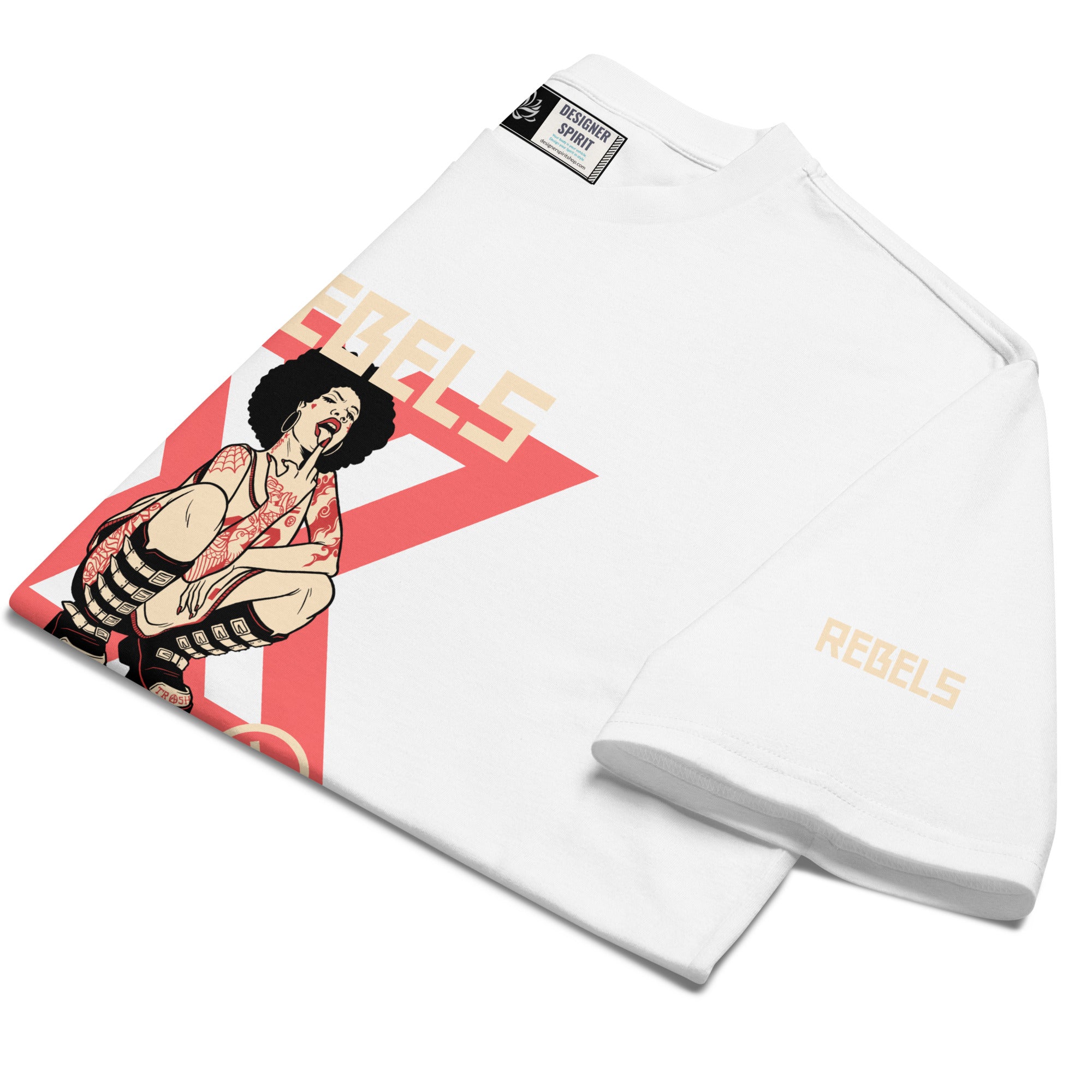 White Rebel Oversized heavyweight t-shirt