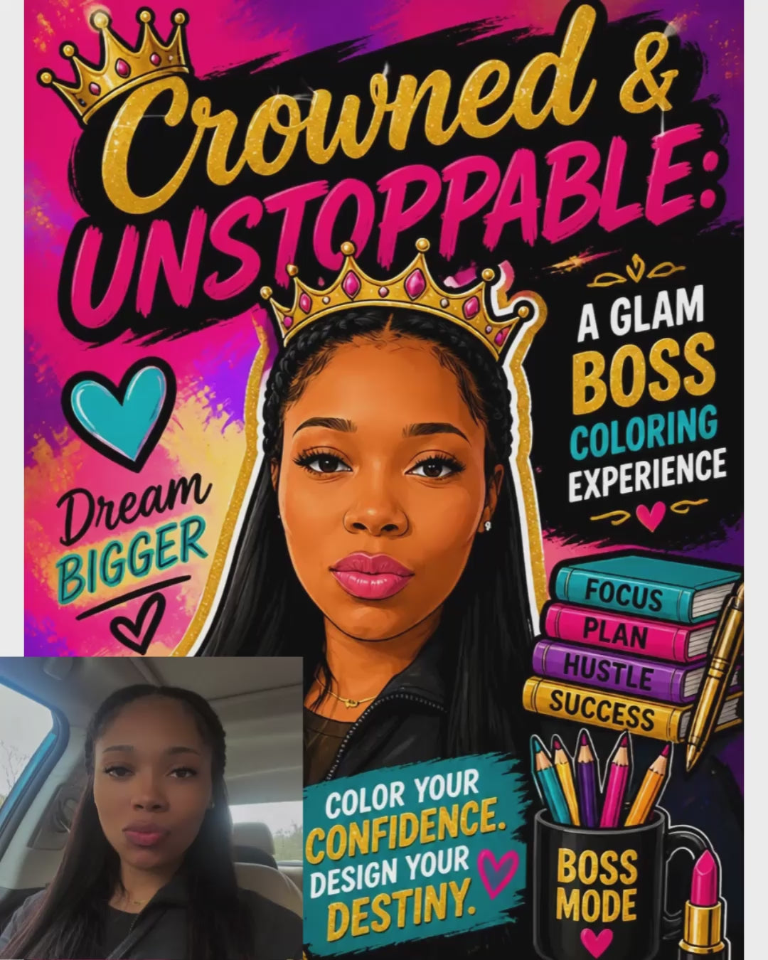 Crowned & Unstoppable: A Glam Boss Coloring Experience