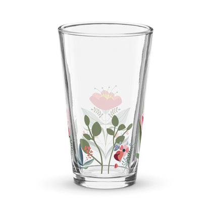 Flower Print Shaker Pint Glass