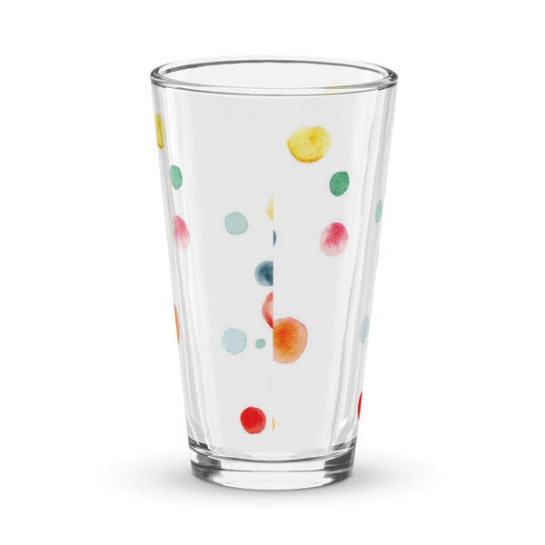 Colored Dots Shaker pint glass