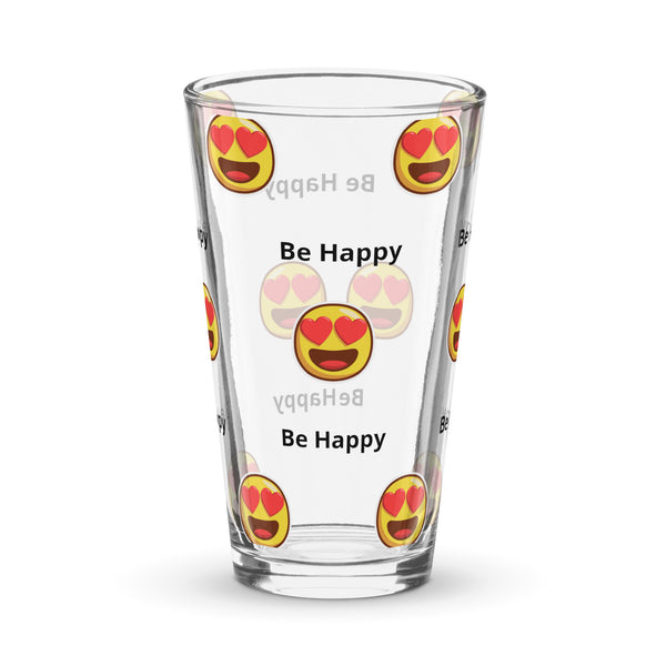 Be Happy Shaker Pint Glass