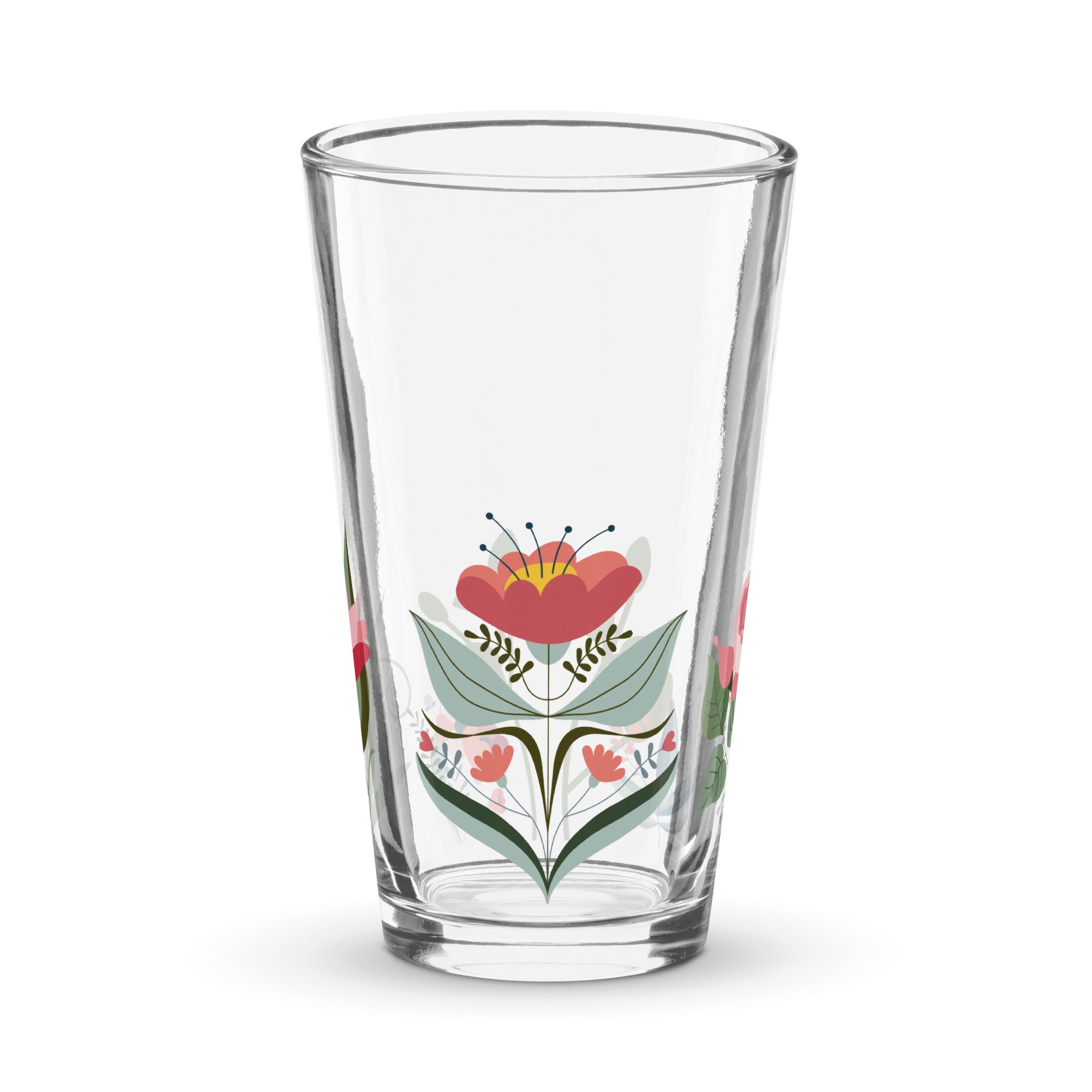 Flower Print Shaker Pint Glass