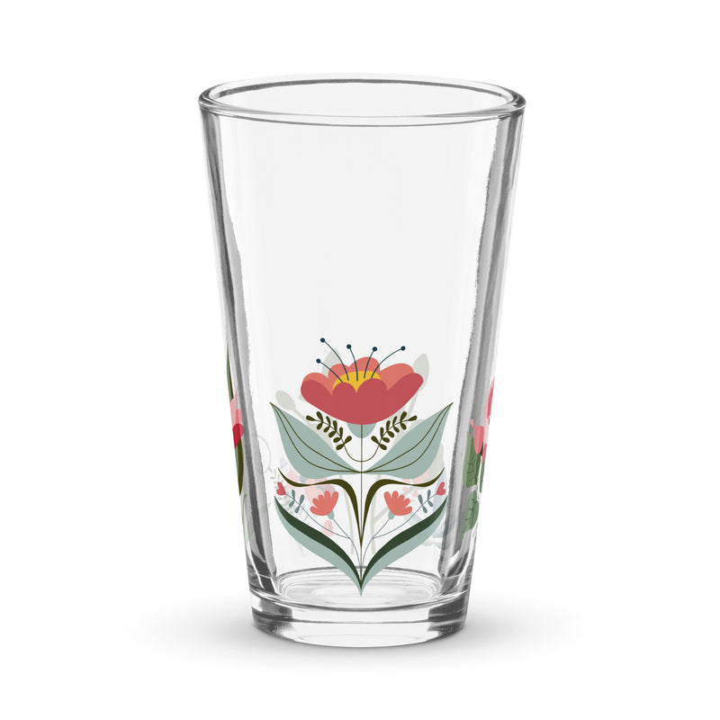 Flower Print Shaker Pint Glass