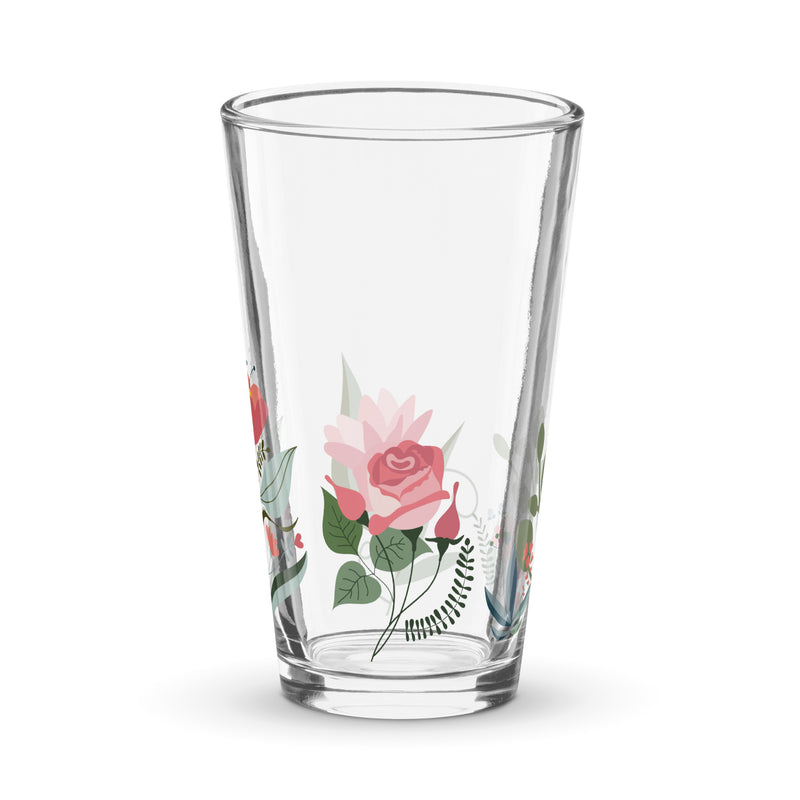 Flower Print Shaker Pint Glass