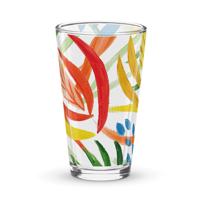 Leaf Print Shaker pint glass