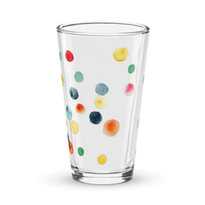 Colored Dots Shaker pint glass