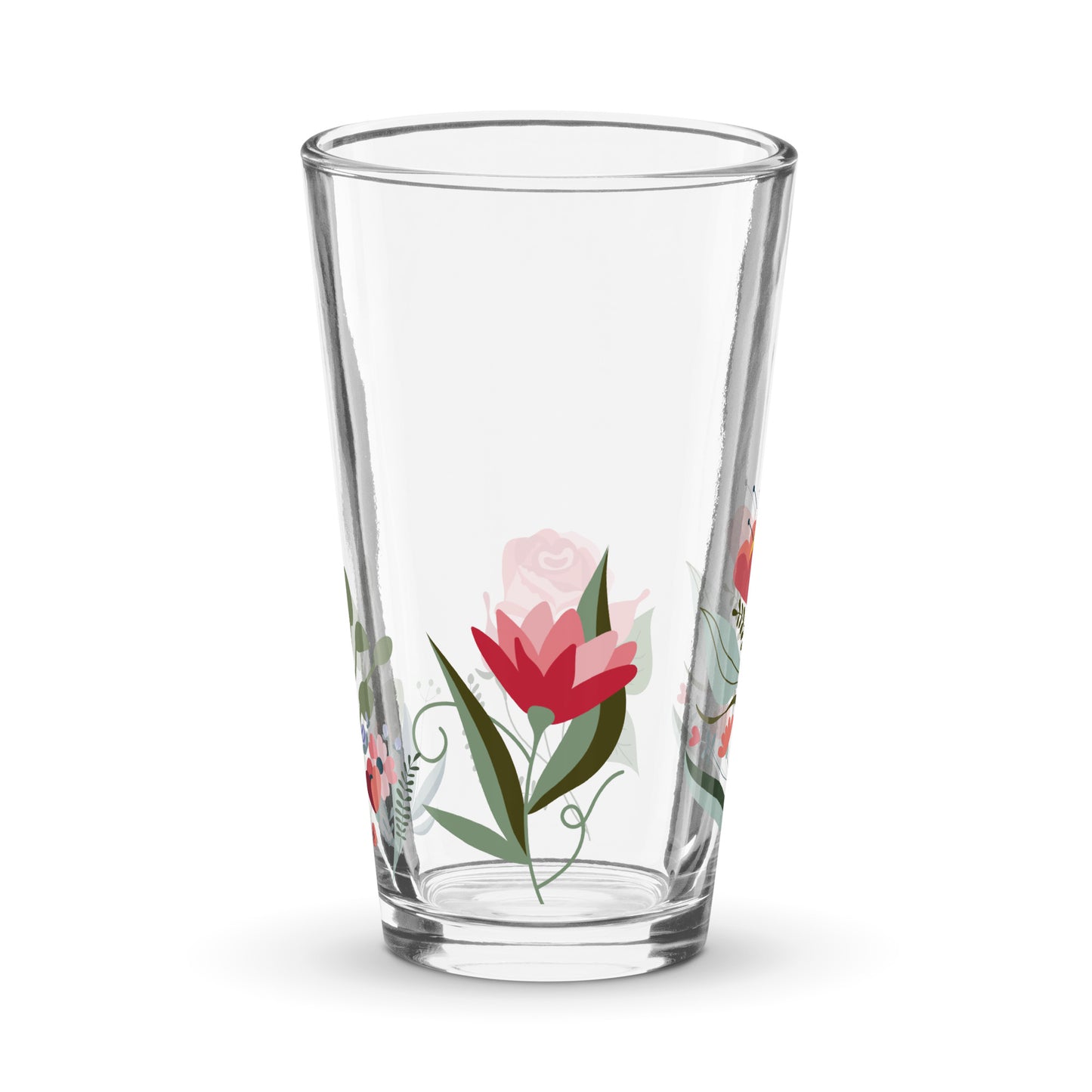 Flower Print Shaker Pint Glass