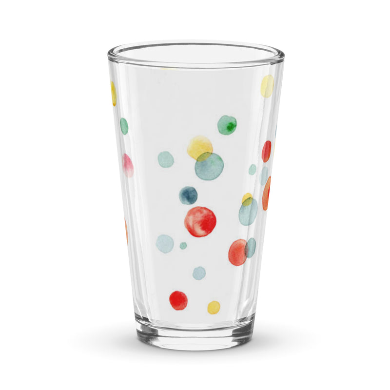 Colored Dots Shaker pint glass