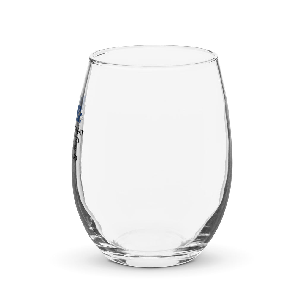 No Great Story Stemless wine glass