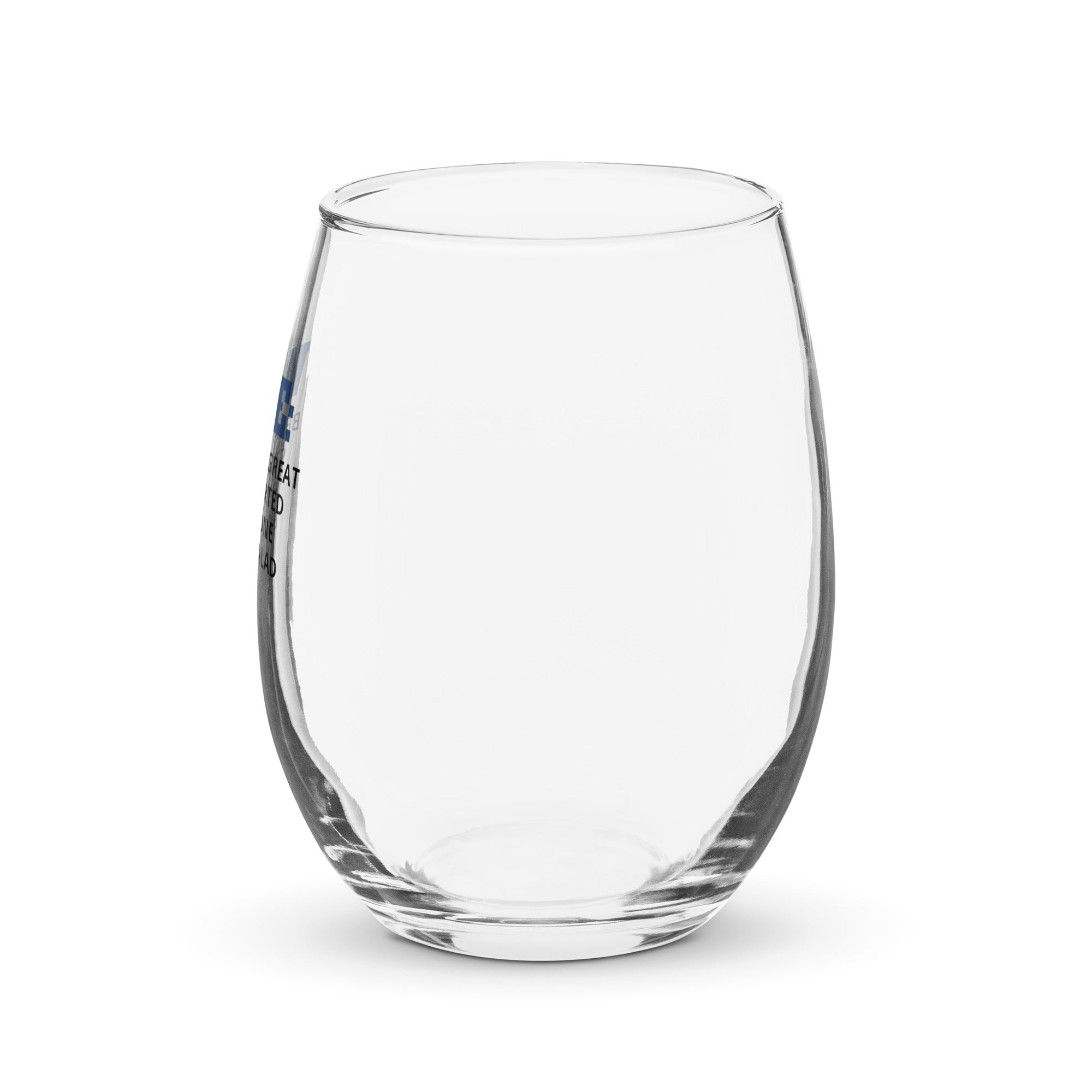 No Great Story Stemless wine glass