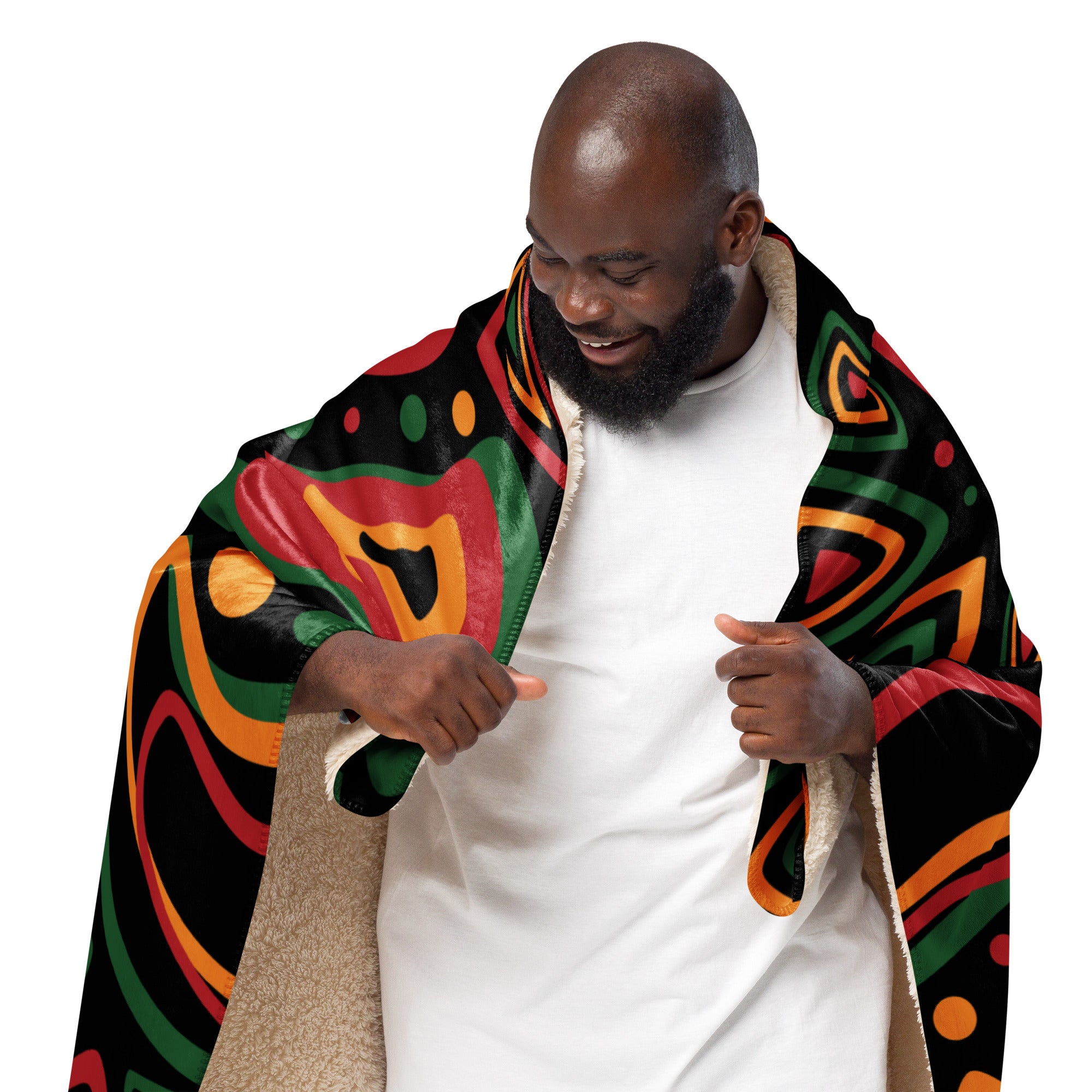 African Print Sherpa blanket