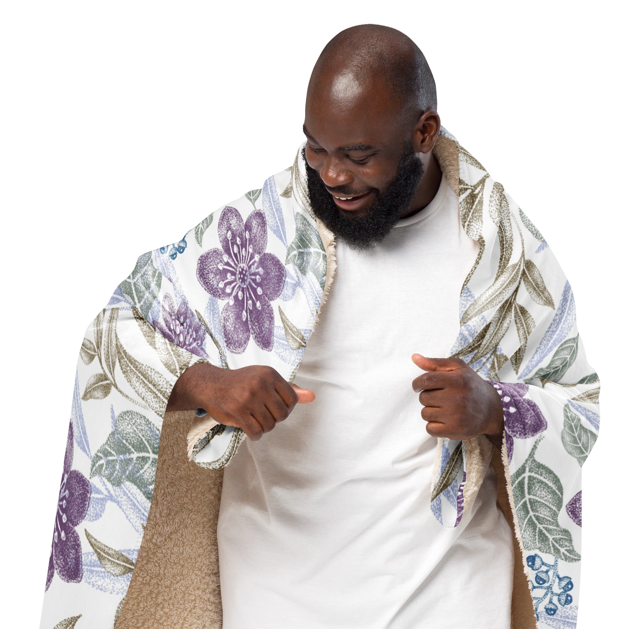 Floral Sherpa blanket